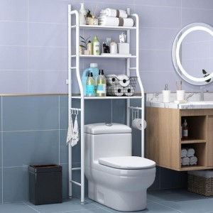 Estante almacenamiento multifunciónal organizador metálico de 3 niveles para baño, se coloca sobre el inodoro. Ahorra espacio, Por mayoreo ZE-2251