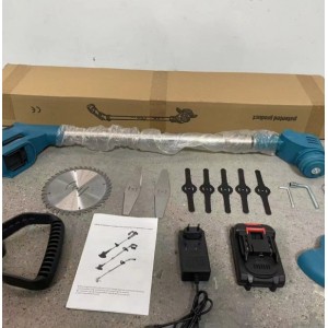 Podadora eléctrica inalámbrica 48V con batería recargable doble, cuchilla circular y mango telescópico ajustable – Desbrozadora portátil  , para jardín y césped-  Por Mayoreo BS-600W