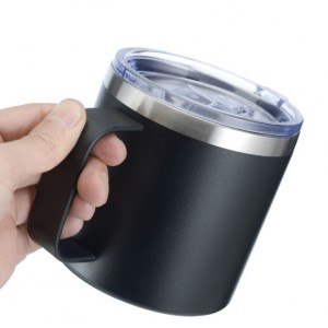 Taza termo de 12oz acero inoxidable con tapa transparente – Café y té portáti, Por Mayoreo  BZ434