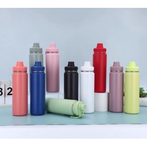 Botella de agua reutilizable deportiva con tapa rosca, termo plástico portátil para uso diario de 500ml, Por Mayoreo BZ435