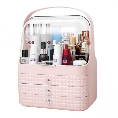 Organizador de Cosméticos  portátil con Tapa Transparente de gran capacidad version Coreana por Mayoreo C2-108