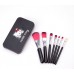 Set de brochas de 7 pinceles de maquillaje con estuche de diseños animados Por Mayoreo  C4-001