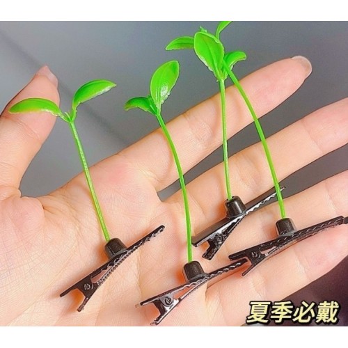 Clips decorativos en forma de brote de planta – Diseño creativo tipo hoja – Estilo natural para documentos o papelería  pinza para flequillo o cabello. Por Mayoreo C4-055