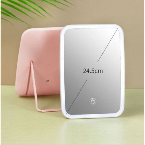 Espejo de tocador con luz LED táctil – Diseño portátil con soporte – Ideal para maquillaje espejo de escritorio  16.5*4*23.5cm Por Mayoreo C4-129