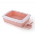Arenero para gato con borde alto y pala, caja sanitaria antiderrames sin olor de 39×30.5×12 cm. Por Mayoreo CW14