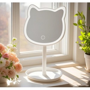 Espejo de maquillaje con diseño de orejas y base estable. Perfecto para tocador, dormitorio o como regalo y práctico para amantes del maquillaje. Por Mayoreo CY085