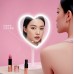 Espejo de maquillaje LED con forma de corazón, luz ajustable con control táctil, diseño moderno y base estable para tocador, Por Mayoreo  CY087