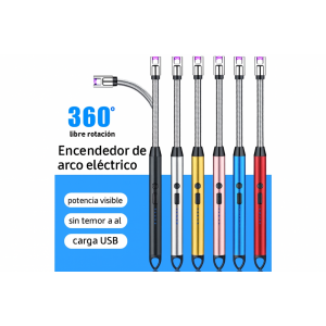 Encendedor Eléctrico Inteligente de Pulso USB-C con Cuello Flexible 360 diferentes colores, Por mayoreo 34142-120