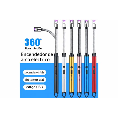 Encendedor Eléctrico Flexible Recargable 360°, diferentes colores, venta por mayoreo RYL-2001