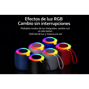 Bocina Bluetooth portátil con luces RGB, efectos de luz multicolor, sonido potente y diseño compacto – Por Mayoreo 17578-1