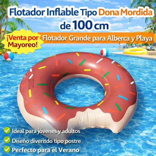 Flotador Inflable Tipo Dona Mordida de 100 cm – Flotador Grande para Alberca y Playa de PVC- Por Mayoreo 1502-21 Flotador Inflable Tipo Dona Mordida de 100 cm – Flotador Grande para Alberca y Playa de PVC- Por Mayoreo 1502-21