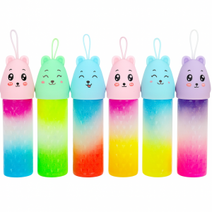 Slime en Botella con Tapa de Osito – Colores Pastel Degradados – Juguete Sensorial – Por Mayoreo  A31
