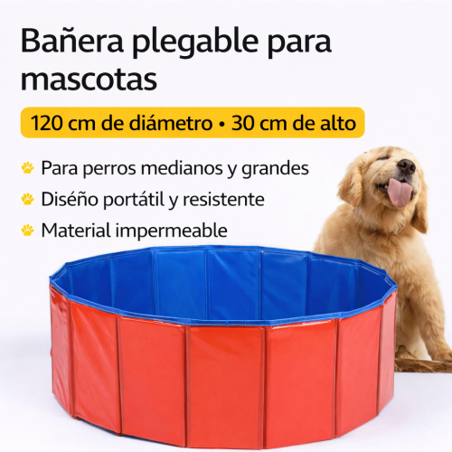 Bañera Plegable para Mascotas de 120 cm x30cm – Tina Portátil para Baño de Perros- Por Mayoreo 1502-19