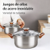 Juego de 5 Ollas de Acero Inoxidable con Tapa y Asas – Set de Ollas de Cocina en Varias Medidas- Por Mayoreo 16215-3