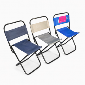 Silla plegable portátil para picnic, camping y pesca. con estructura metálica resistente y asiento de lona reforzada- Por Mayoreo 20218-3