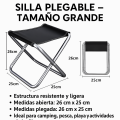Silla Plegable Portátil Ultraligera de Acero Reforzado, Compacta y Fácil de Transportar, Ideal para Camping, Pesca, Playa, Jardín y Actividades al Aire Libre. Por Mayoreo HWY-0403
