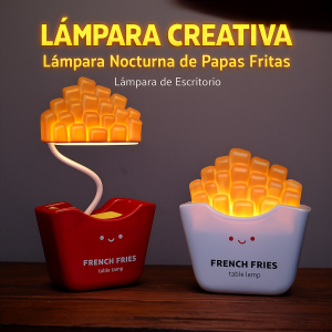 Lámpara Creativa Nocturna en Forma de Papas Fritas, Luz LED Decorativa para Escritorio, Habitación. Por Mayoreo  XTD-1216