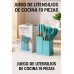 Set de utensilios de cocina 19 piezas de silicona con base organizadora- Perfecto para hogar, restaurantes y regalos- Por Mayoreo CJ-2085