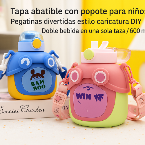 Termo de acero, Termo de Acero estilo Kawaii, diferentes modelos, 600 ml Por Mayoreo JM005