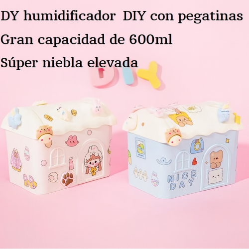 Humidificador de Aire Decorativo con Diseño de Casita Infantil Difusor de Aromaterapia con Luz LED Silencioso Portátil, por Mayoreo  JSQ406