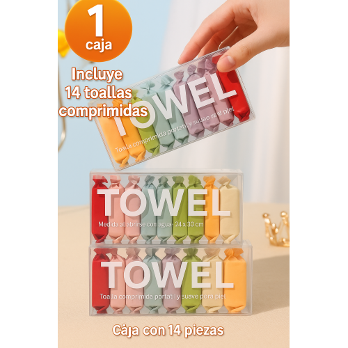 Toallas comprimidas para lavado facial, en envolturas individuales, fáciles de llevar y usar. Se expanden al contacto con agua. Paq.de 14 pzs Por Mayoreo C3-G030 Toallas comprimidas para lavado facial, en envolturas individuales, fáciles de llevar y usar. Se expanden al contacto con agua. Paq.de 14 pzs Por Mayoreo C3-G030