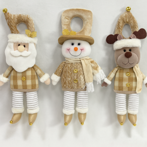 Muñecos navideños colgantes para puertas – 3 modelos surtidos (Santa Claus, reno y muñeco de nieve) – Decoración navideña 40cm- Por Mayoreo M6143-17