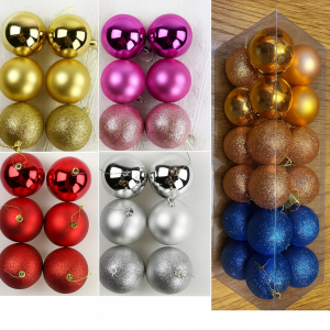 Juego de 24 esferas navideñas para decorar de 4cm (varios colores) Por Mayoreo 6111-41