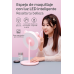 Espejo de maquillaje LED con luz ajustable, control táctil y carga USB, diseño con base organizadora para cosméticos, ideal para tocador y regalo, Por Mayoreo H-5012