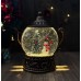 Bola de nieve navideña con luz LED y figuras de Santa Claus, decoración luminosa tipo farol retro para interiores, hogar y regalo. Por Mayoreo D-21663