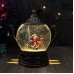 Bola de nieve navideña con luz LED y figuras de Santa Claus, decoración luminosa tipo farol retro para interiores, hogar y regalo. Por Mayoreo D-21663