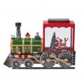Adorno navideño tren musical con luz LED y escarcha, Santa Claus con regalos, decoración de mesa navideña clásica Por Mayoreo D-21669