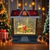 Casita iluminada navideña con Santa Claus y regalos, efecto nieve y luces LED cálidas, Por Mayoreo D-21765