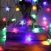 Serie de luces solar LED en forma de estrella multicolor – Decorativas para fiestas, habitaciones o eventos con control remoto USB Por Mayoreo D-22081