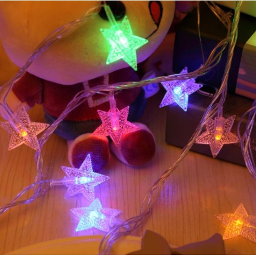 Serie de luces solar LED en forma de estrella multicolor – Decorativas para fiestas, habitaciones o eventos con control remoto USB Por Mayoreo D-22081