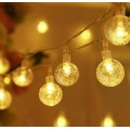 Cadena de luces solares de ambiente para exteriores camping, bola de burbuja, decoración navideña para jardín. de luz blanca cálida 1.5mts Por Mayoreo D-22090
