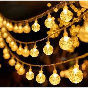 Cadena de luces de ambiente para exteriores camping, bola de burbuja, decoración navideña para jardín. de luz blanca cálida 1.5mts Por Mayoreo D-22090