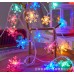 Guirnalda de luces LED multicolor en forma de copos de nieve. Ideal para decoración navideña, invernal o temáticas festivas. Crea un ambiente mágico y brillante Por Mayoreo D-22097