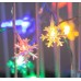 Guirnalda de luces LED multicolor en forma de copos de nieve. Ideal para decoración navideña, invernal o temáticas festivas. Crea un ambiente mágico y brillante Por Mayoreo D-22097