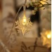 Series de luces LED con estrellas en tono cálido, perfectas para decoración elegante, navideña o crear ambientes acogedores. para interiores.  Por Mayoreo D-22100