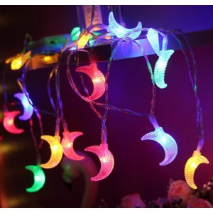 Guirnalda de luces LED de luna multicolor adorno navideños. Dale un ambiente mágico y vibrante. Por Mayoreo D-22105