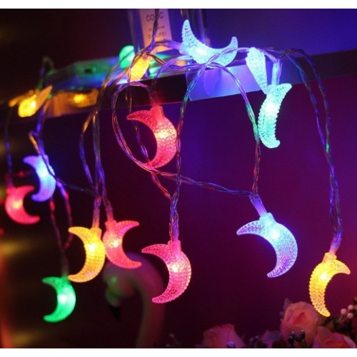 Guirnalda de luces LED de luna multicolor adorno navideños. Dale un ambiente mágico y vibrante. Por Mayoreo D-22105