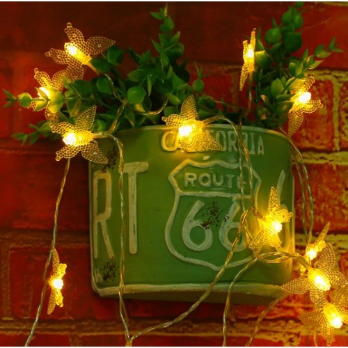 Guirnalda de luces LED de mariposas de Luz cálida, perfecta para decorar macetas, paredes, terrazas. Iluminación con encanto natural. Por Mayoreo D-22108