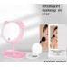 Espejo de maquillaje LED con luz ajustable, control táctil y carga USB, diseño con base organizadora para cosméticos, ideal para tocador y regalo, Por Mayoreo H-5012