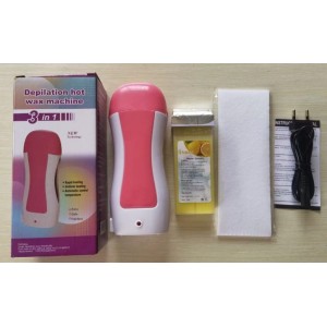 Kit Depilador con Cera Roll-On Profesional 3 en 1 con Calentador, Cartucho de Cera, Tiras y Cable de Alimentación – Ideal para Uso Doméstico o Salón de Belleza- Por Mayoreo HH-21