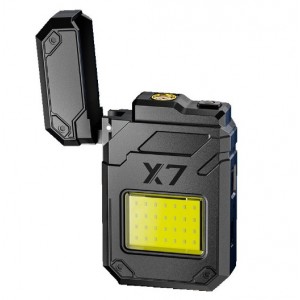 Linterna Multifuncional con Encendedor Eléctrico, Luz LED COB Súper Brillante, Arco Eléctrico Antiviento, Recargable por USB y Resistente al Agua – Ideal para Camping y Emergencias. Por Mayoreo HVH-80303