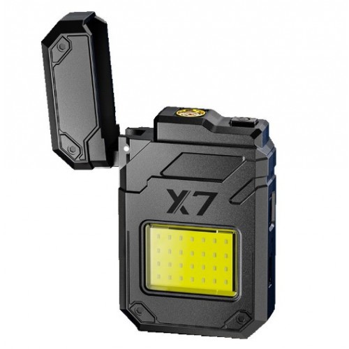 Linterna Multifuncional con Encendedor Eléctrico, Luz LED COB Súper Brillante, Arco Eléctrico Antiviento, Recargable por USB y Resistente al Agua – Ideal para Camping y Emergencias. Por Mayoreo HVH-80303