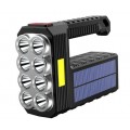 Linterna Táctica Solar de 8 Focos Súper Potentes, Recargable por USB y Panel de Polisilicio, Luz LED de Alto Alcance con Luz Lateral COB, Ideal para Camping, Emergencias y Uso Exterior. Por Mayoreo  HVH-80901