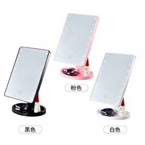 Espejo de tocador de maquillaje con luz led y control táctil plegable portátil de 360° por mayoreo HZJ34