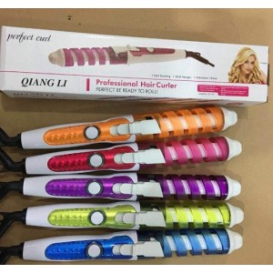 Rizador de cabello profesional con diseño en espiral – Tenaza para rizos definidos con temperatura ajustable y punta protectora- Por Mayoreo KS-8558