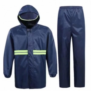 Impermeable de Dos Piezas con Franjas Reflejantes – Traje de Lluvia Resistente para Trabajo y Exterio-Traje impermeable unisex, Por Mayoreo M10594-6
